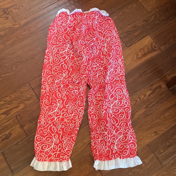 Mud pie PJ bottoms with satin ruffle detail; size Medium - Picture 3 of 3